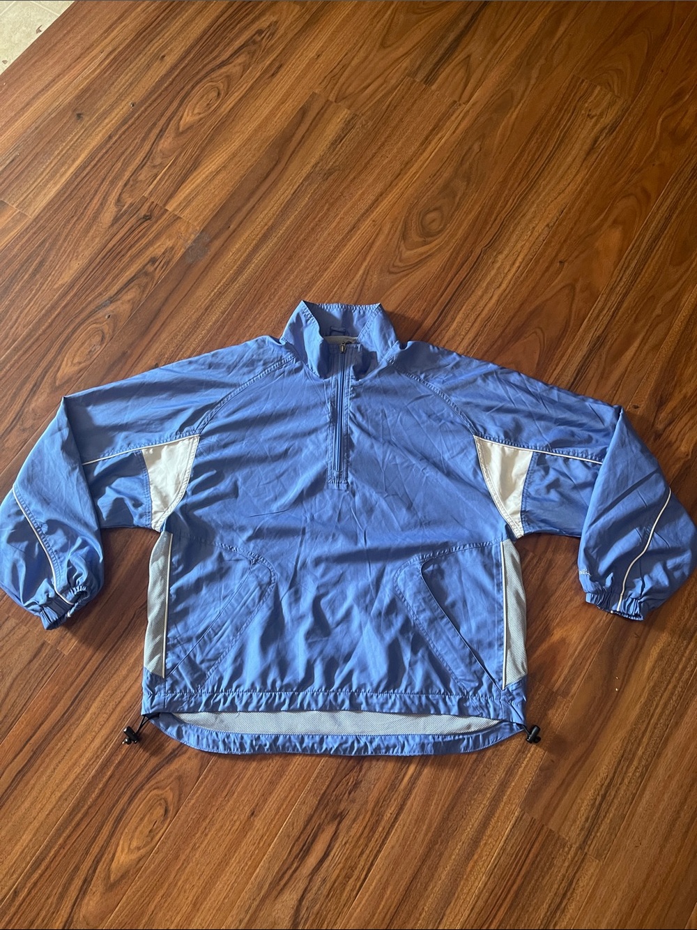 Light Blue Windbreaker Jacket with White Accents